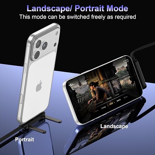 240W USB C to USB C Fast Charging Cable with Foldable Phone Stand 5FT for iPhone Samsung