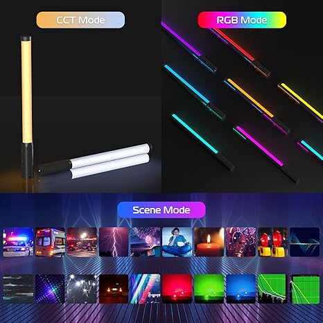 VL119 Handheld RGB Light Wand 360 LED Video Light Stick 3300mAh Rechargeable Camera Light