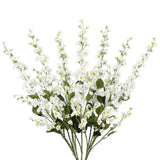 White Delphinium Artificial Flowers 6Pcs Silk Larkspur Fake Flowers 37In Tall Flowers Long Stem Faux Flowers Bulk For Tall Vase For Wedding & Home Decor (White)