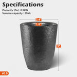 #0.5-0.5Kg Premium Black Silicon Carbide Graphite Crucible Cup Furnace Torch Melting Casting Refining For Aluminum, Gold, Silver, Copper, Brass Withstand 1800 ?/ 3272?
