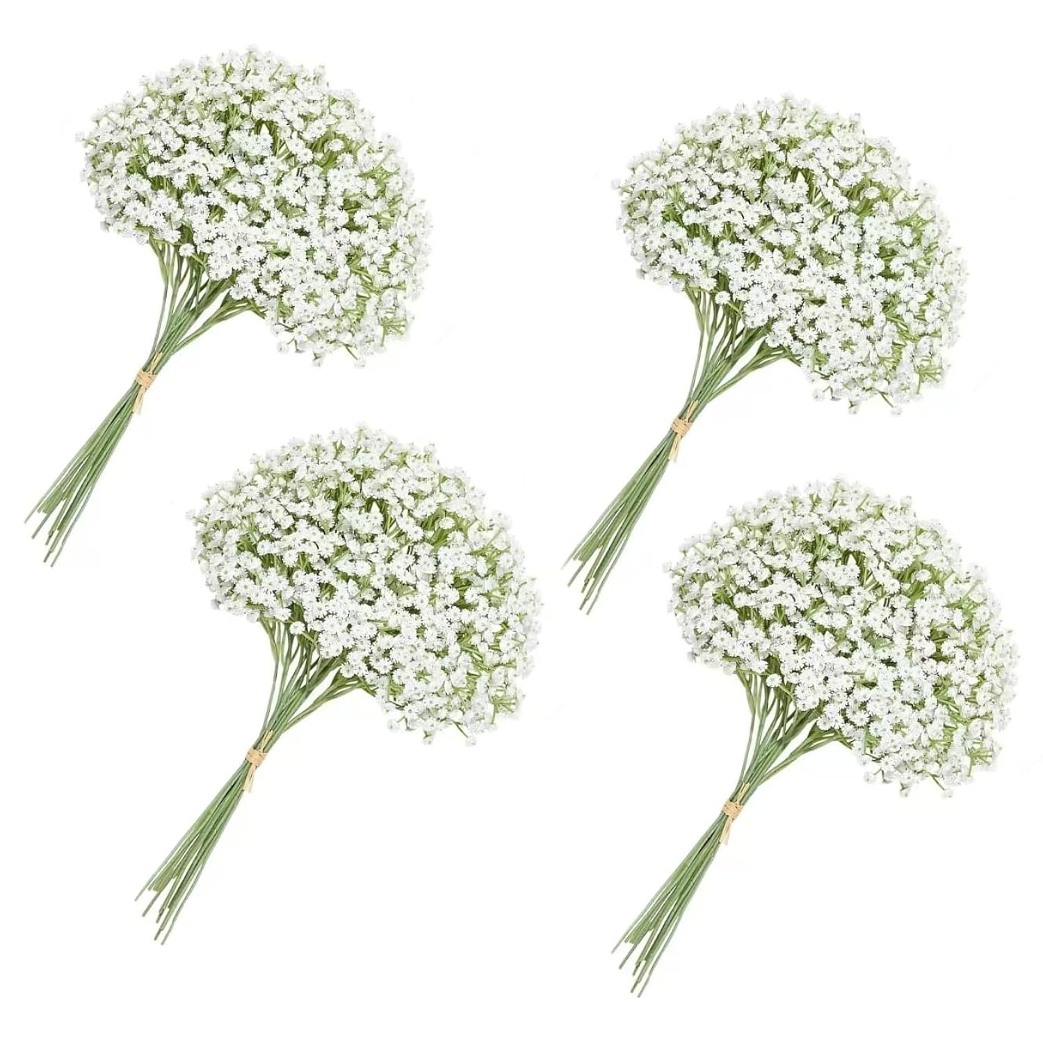 120Pc Baby Breath Artificial Flowers - Babies Breath Flowers Artificial Bulk Faux Flowers Bouquet White Flores Real Touch Fake Flowers Arrangements Wedding Centerpieces Tables Decorations