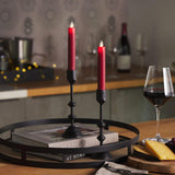 - Flameless Battery Operated Taper Candle - Red - Pack Of 2-1X6 Inch - Led Flickering Flame - Realistic Safe For Home Kids And Pets