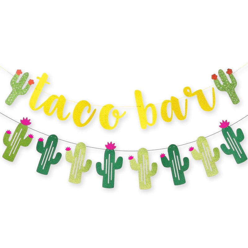 , Taco Bar Banner For Cactus Party Decorations - Glitter, No Diy | Tac