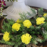 100-Pack Carnation Picks, Yellow Silk 3.5" Heads 5" Stems, Perfect For Weddings & Diy Decor, Artificial Flowers