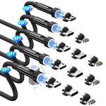 Magnetic Charging Cable [5-Pack,3/3/6/10/10Ft] 3 In 1 Magnetic Phone Charger 3