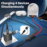 4 in 2 Multi Charging Cable 5FT Apple Watch iPhone USB C Fast Charger Cord