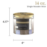 Clco. By Company Scented Candles, Lavender Sagewood Fragrance, One 14 Oz. Single Wooden Wick Aromatherapy Candle With 90 Hours Of Burn Time, White Color