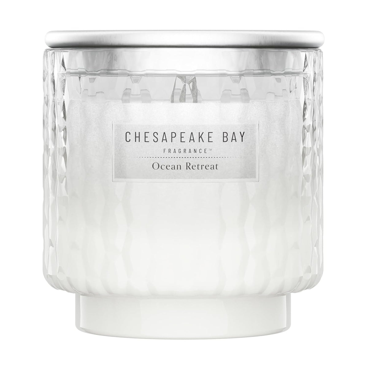 Chesapeake Bay, 11oz Ocean Retreat Scented Candle, Mood Evoking Fragrance, Textured Sea Glass-Inspired Jar, Premium Soy Blend Wax with Essential Oils, Coastal Fragrance for Home Décor or Gifting