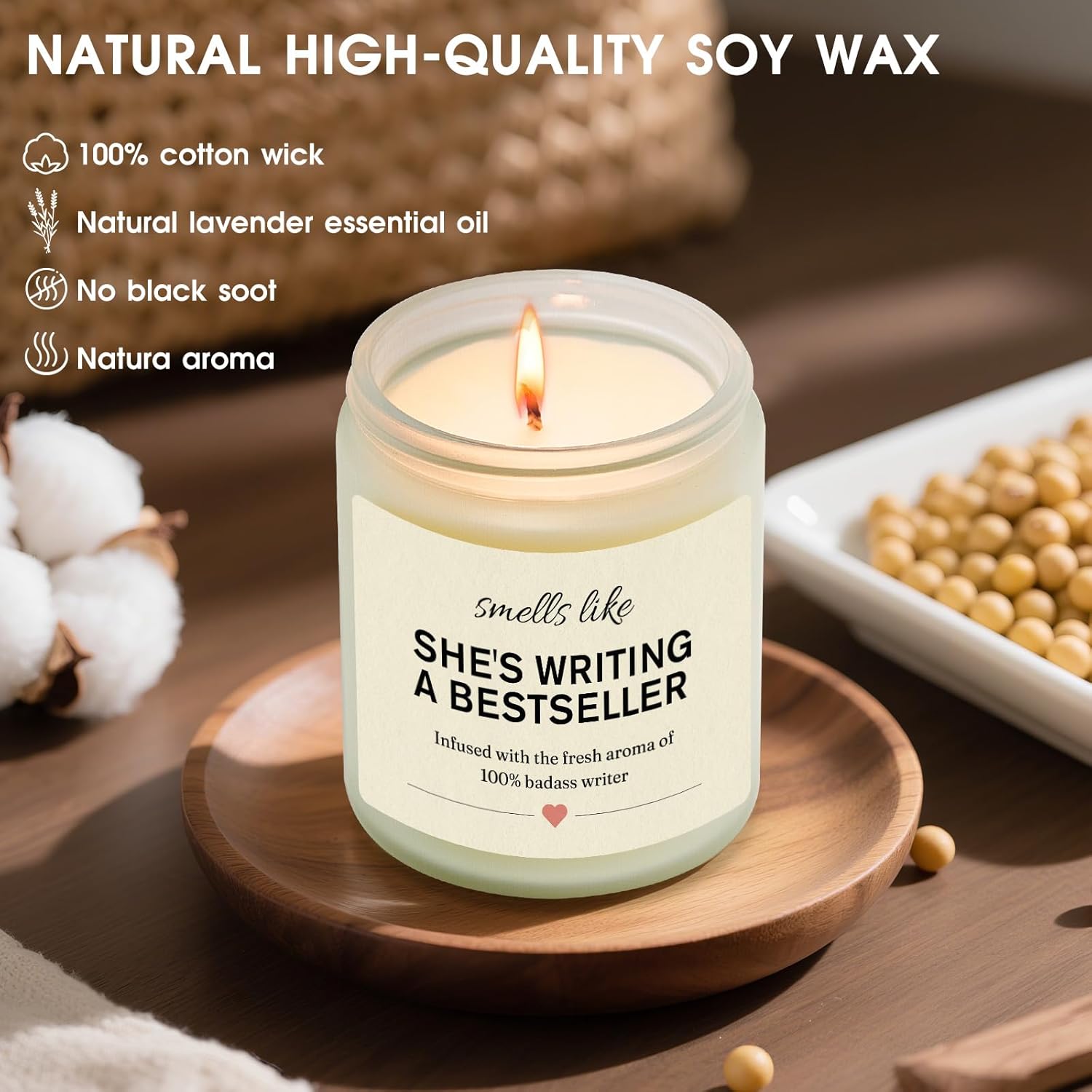 Writer Gifts For Women, Funny Author Gifts For Writers, Lavender Soy Wax Candle, Cool Writer Presents For Book Novelist, Screenwriter, Aspiring Literature Presents