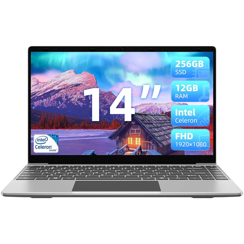 14 Inch Laptop, 12Gb Ddr4 Ram 256Gb Ssd, Quad-Core Intel Celeron N4100 Cpu, La