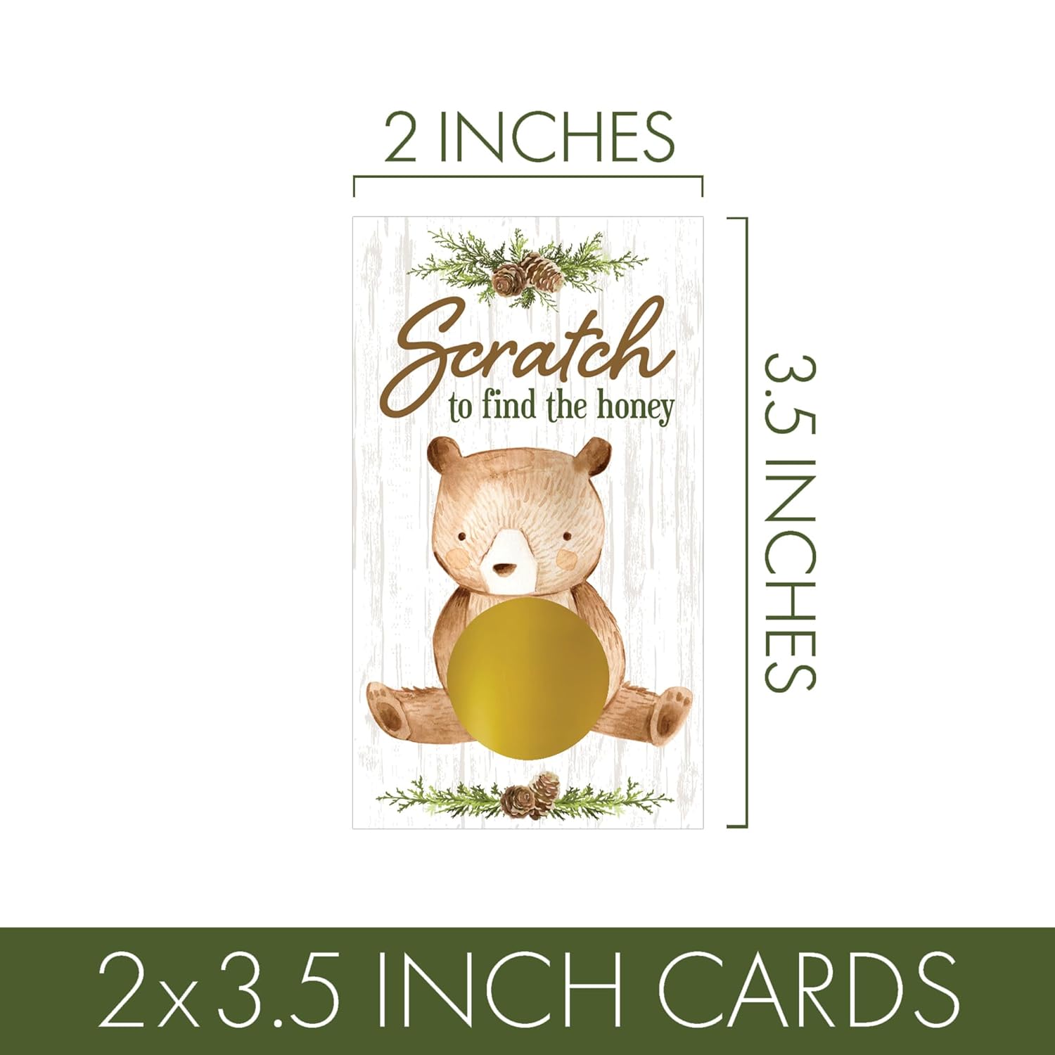 Woodland Teddy Bear Baby Shower Scratch Off Party Game, We Can Bearly Wait Gender Reveal Party Activity - 28 Cards