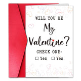 Funny Valentines Day Card For Boyfriend Girlfriend, Will You Be My Valentine Card Gift For Him Men (Check One), 8 X 5.3 In, Blank Inside, Red Envelope