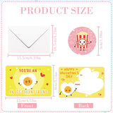 Valentines Day Cards For Kids Classroom, 36 Pcs Funny Food Exchange School Set With Stickers, Cute Snack Dessert Valentine Day Card Gifts For Kids Class Party Supplies