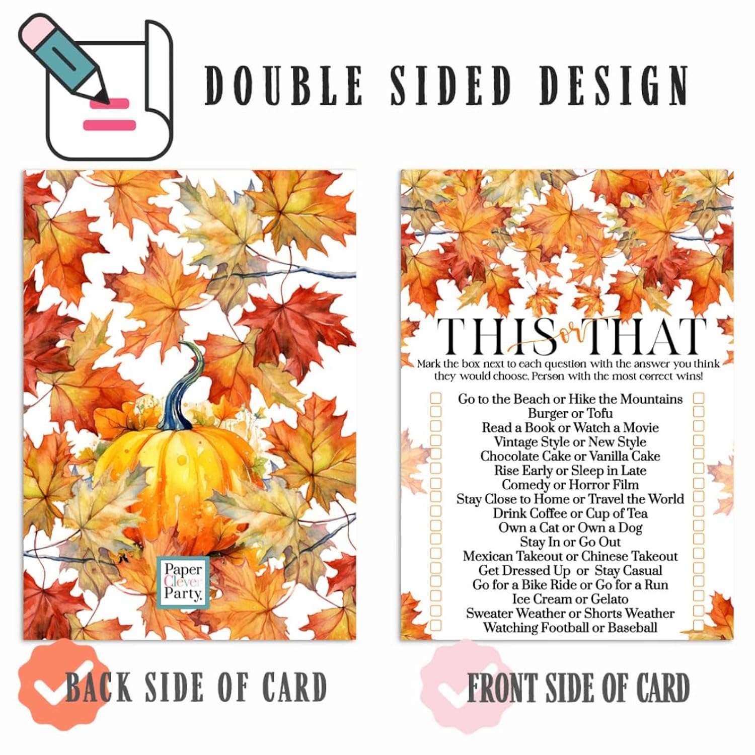 Fall In Love Bridal Shower Games – 25 Pack, Premium Quality 5X7 Cards, Fun Wedding Would She Rather Activity, Perfect For Rehearsal, Couples, Birthdays, And This Or That Party Game