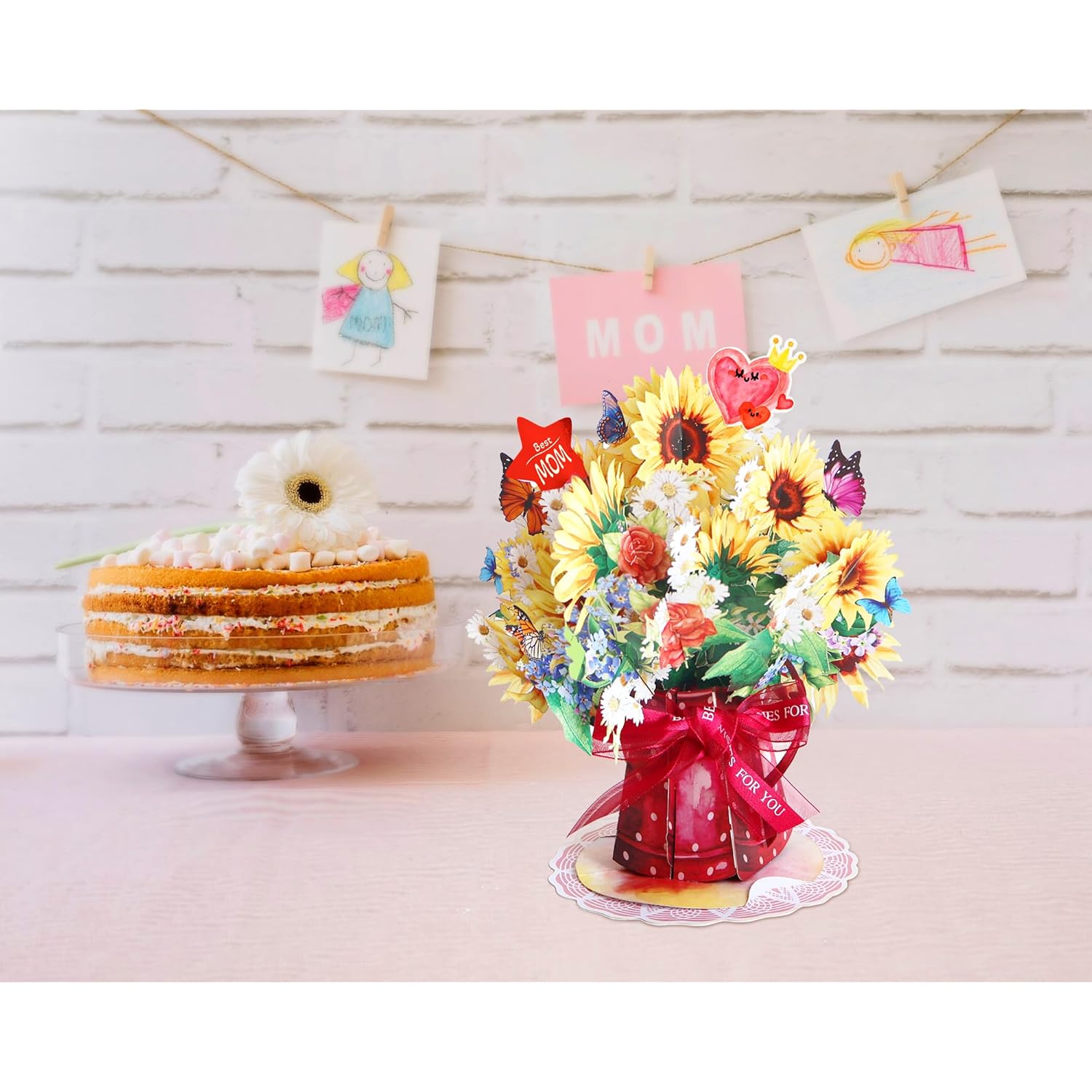 Sunflower Bouquet Pop Up - Flower Bouquet Card For Women, Gifts For Birthday, Get Well Soon, Sympathy, Retirement, Congratulations (Sunflower)