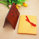Handmade Walnut Wood Love Greeting Card With Unique Gift Card Box The Best Valentine'S Day, Anniversary Birthday Gift Idea Card For Her, Him, Wife, Husband