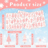 Pink Christmas Tree Wall Decals Merry Christmas Wall Stickers Xmas Tree Snowflake Stickers For Christmas Wall Decoration Indoor Pink Pine Tree Wall Decals For Kids Bedroom Winter Holiday Party Decor