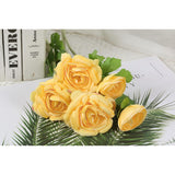 Artificial Silk Ranunculus Flowers 5Pcs Yellow Ranunculus Flowers 18.9Inch Fake Peonies With Stems For Living Room Bathroom Wedding And Engagement Party Diy Home Decor(Yellow)