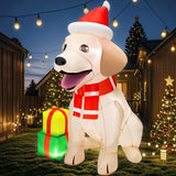 5Ft Christmas Inflatables Decorations Outdoor Vivid Lab Dog With Build-In Bright Led Christmas Blow Up Yard Decoration C