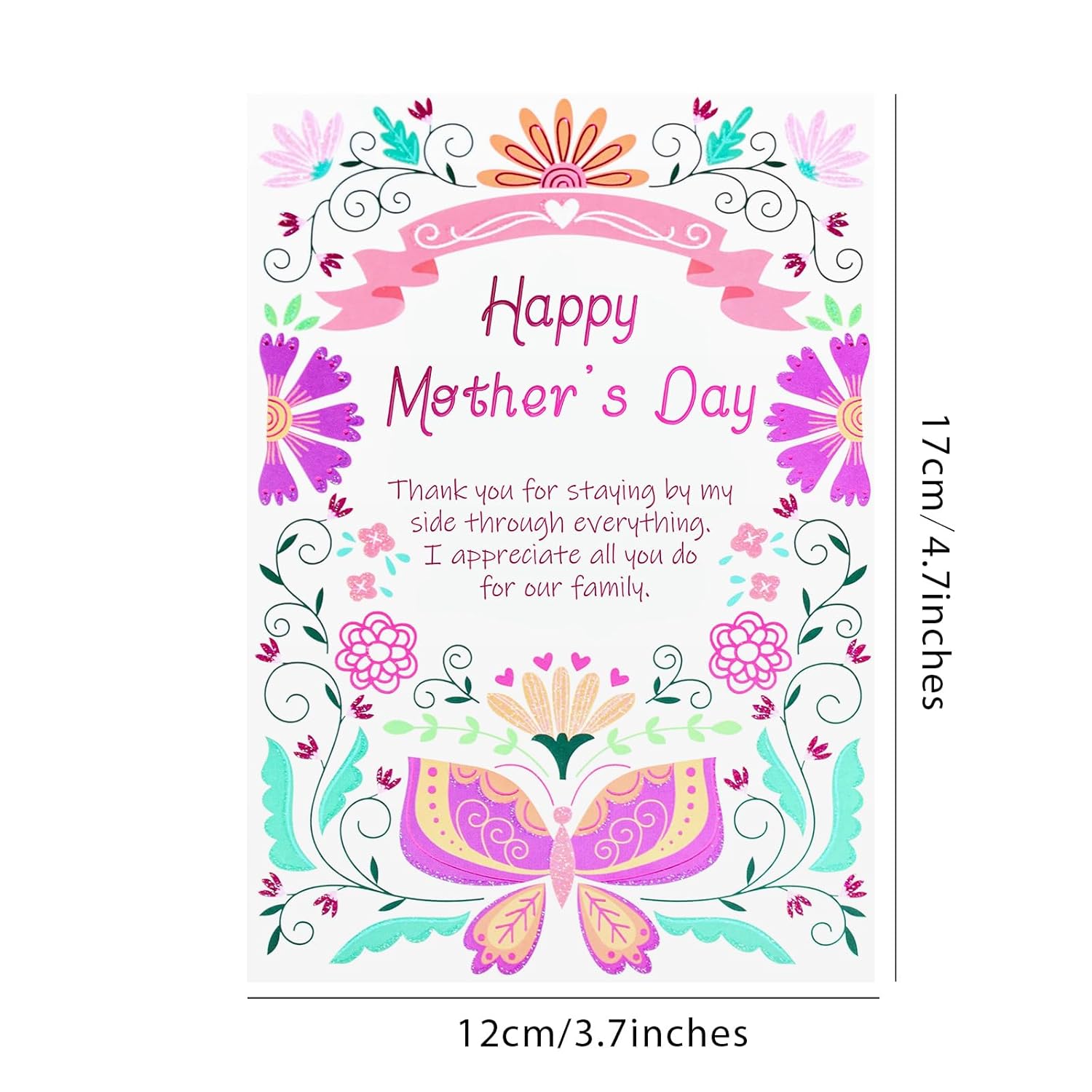 Happy Mother’S Day – Floral Mother’S Day Cards & Envelopes Greeting-Cards For Mother Grandmother Wife Women(C Style)