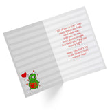 Valentines Day Card For Son | Cute Cookie Monster | Your Card Helps Animals In Need |5”X7.5” | Single Card + Envelope | Women Owned Small Business Made In Usa