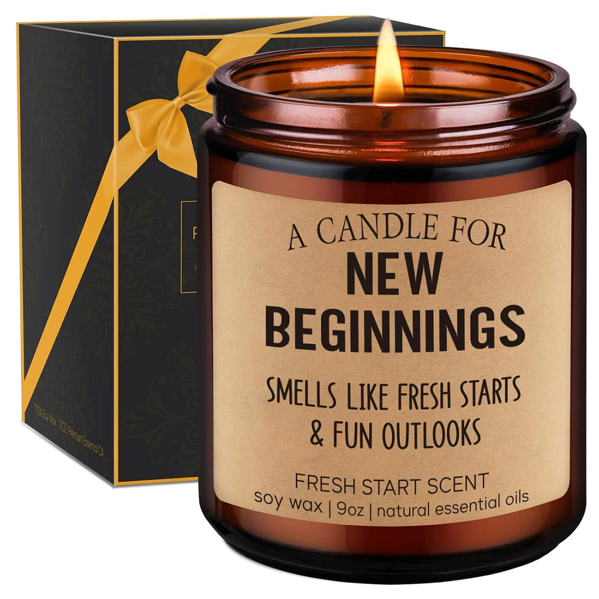 Fresh Start Candle - New Beginnings Gifts For Women, Men - New Job, Divorce, Breakup, Chapter Present - Funny Valentines Day, New Home, Congratulations, People Moving Away, Relationship Gifts