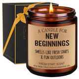 Fresh Start Candle - New Beginnings Gifts For Women, Men - New Job, Divorce, Breakup, Chapter Present - Funny Valentines Day, New Home, Congratulations, People Moving Away, Relationship Gifts