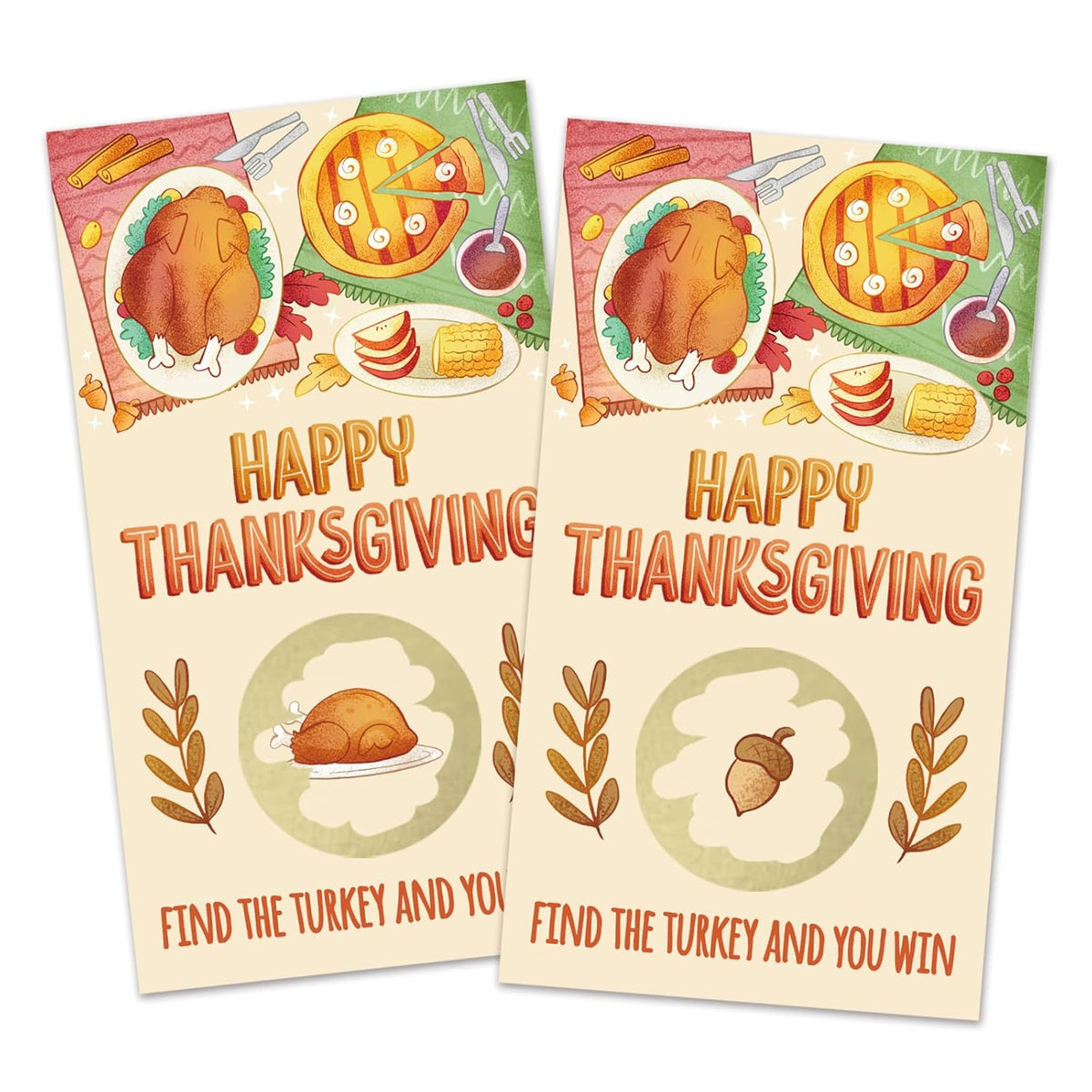 32 Pcs Happy Thanksgiving Scratch Off Cards, Find The Turkey To Win Scratch Off Tickets, Lottery Raffle Tickets For Fall Harvest Party, Funny Thanksgiving Party Card Supplies Decorations