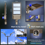 300W LED Parking Lot Light 36000LM 5000K Commercial Outdoor Flood Light with Dusk to Dawn Sensor Adjustable Slip Fit Mount