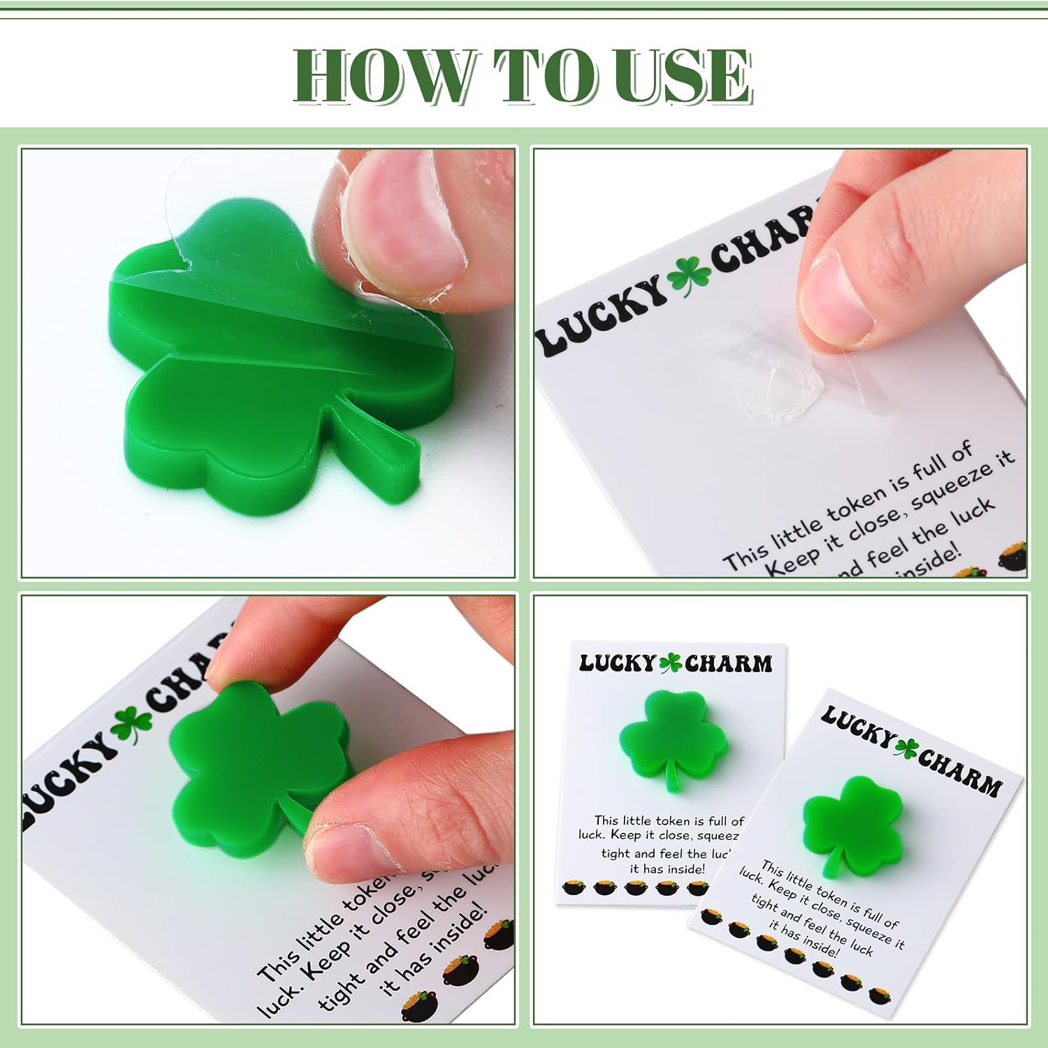 40 Set St Patrick'S Day Lucky Charm Pocket Token With Shamrock Four Leaf Clover Cards Leprechaun Gift Good Luck Pocket Token Keepsake Exchange Gift For Family Friends Coworkers Gifts