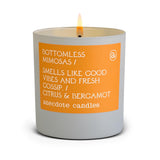 'Bottomless Mimosas' Coconut Soy Wax Candle | Premium Hand Poured & Long Burning | Citrus & Bergamot Scent | Phthalate-Free | For Home, Office, Gift - 9 Oz