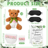 8 Set Bear Blindfolded Diaper Changing Baby Shower Game Supplies Include 12 Inch Bear Dolls Blindfold Diapers Games Sign Prizes For Adult Gender Reveal Raffle Party(Greenery)
