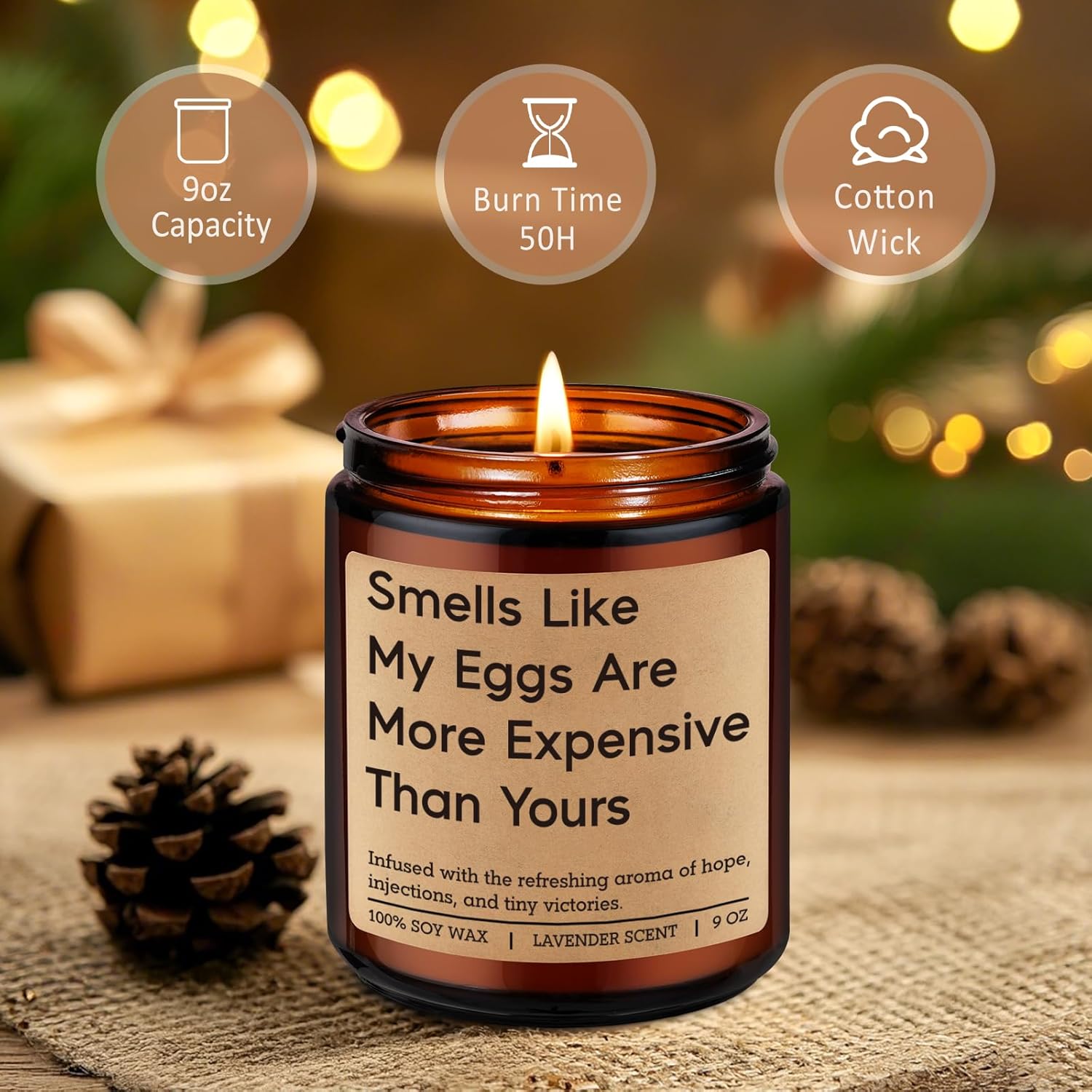 Candle, Ivf Gifts For Women, Ivf Must Haves, Transfer Day, Infertility, Fertility Support Ideas, Funny Vday, Egg Retrieval, Embryo Transfer, Trying To Conceive Present For Friend New Mom To Be