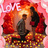 7000 Pieces Artificial Rose Petals With 72 Pieces Romantic Heart Led Tealight Candles, Rose Petals And Candles Set For Weddings Anniversaries Proposals Decor(Warm White Light)