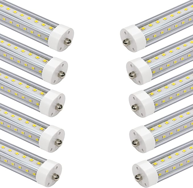10 Pack 4FT T8 LED Tube Lights 36W 3600LM 6500K FA8 Single Pin Ballast Bypass Replacement