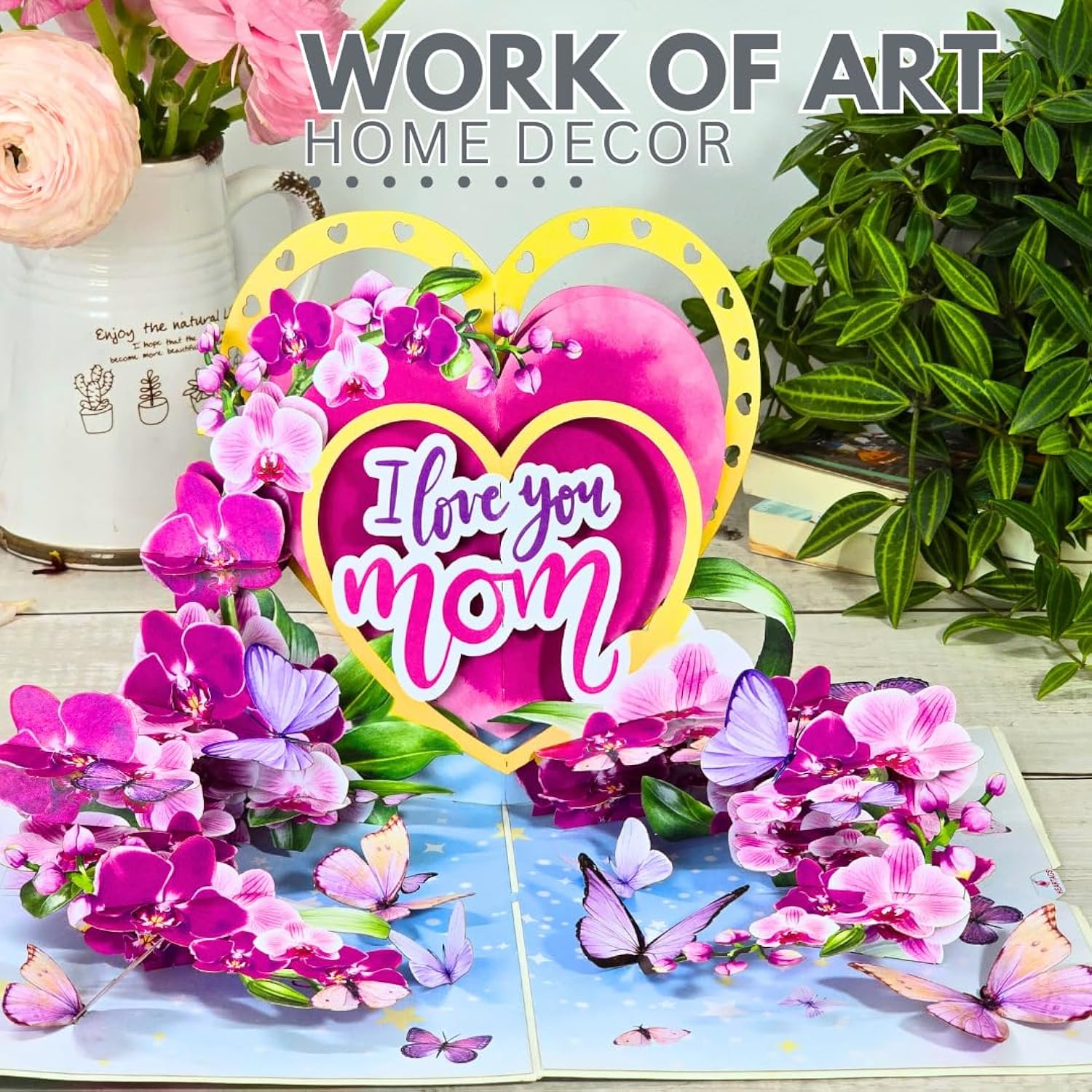 - Pop Up Birthday Day Card, 6X8 Inches Orchid Flower Birthday Card For Mom, Wife, Daughter, Grandma, Thank You Gift For Women With Envelope