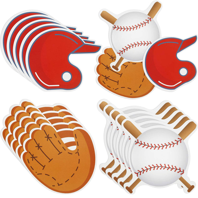 90 Pieces Baseball Paper Cut-Outs Baseball Theme Cutouts For Baseball Themed P