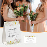 How Many Kisses Bridal Shower Game, (1 Standing Sign + 50 Guessing Cards), Wildflowers Guessing Cards, Love Is In Bloom Decor, How Many Candies Baby Shower Game, Wedding Games For Guests-Gk04