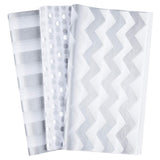 60 Pcs Silver White Tissue Paper Bulk 3 Style Decorative Metallic Wrapping Paper For Birthday Weddings Christmas Party Decoration, Diy Arts Crafts
