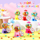 18 Sets Candy Party Favors With 3.8 Inch Mini Candy Dispenser Toy Thank You Cards Mini Bubble Gumball Machines For Land Birthday Valentine'S Day Party Decorations Favors