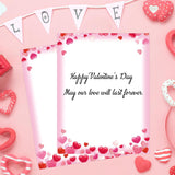 50 Valentine'S Day Stationery Letterhead Paper Red Pink Love Heart Letter Writing Paper For Wedding Note Greeting Office Printing Invitation Printable Papers, 8.5'' X 11'' (Valentine-2)