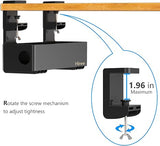Under Desk Cable Management Tray with 6 AC Outlets Clamp Mount No Drill Organizer