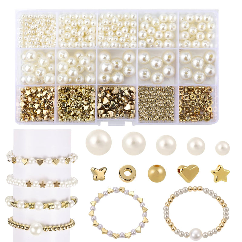 800Pcs Bracelet Beads Kit, Bracelet Making Kit Diy Pearl Beads For Jew