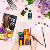 Stain Glass Paint Set With 6 Brushes, 1 Palette & 1 Sponge, 14 Colors Waterproof Permanent Glass Painting Kit For Arts On Wine Glasses,Bottle And Windows