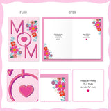 Mom Birthday Card - Large 5.5X8 Inch Birthday Card For Mother With Gold Foil - Heartfelt Happy Birthday Card Mom From Daughter, Son Or Us, Includes Red Envelope