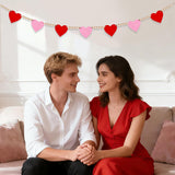 Valentines Day Decorations Valentines Decor No Diy Wooden Red Pink Hearts With Bead Garland Banner For Home Fireplace Mantle Windows Wall Decor Wedding Anniversary Party