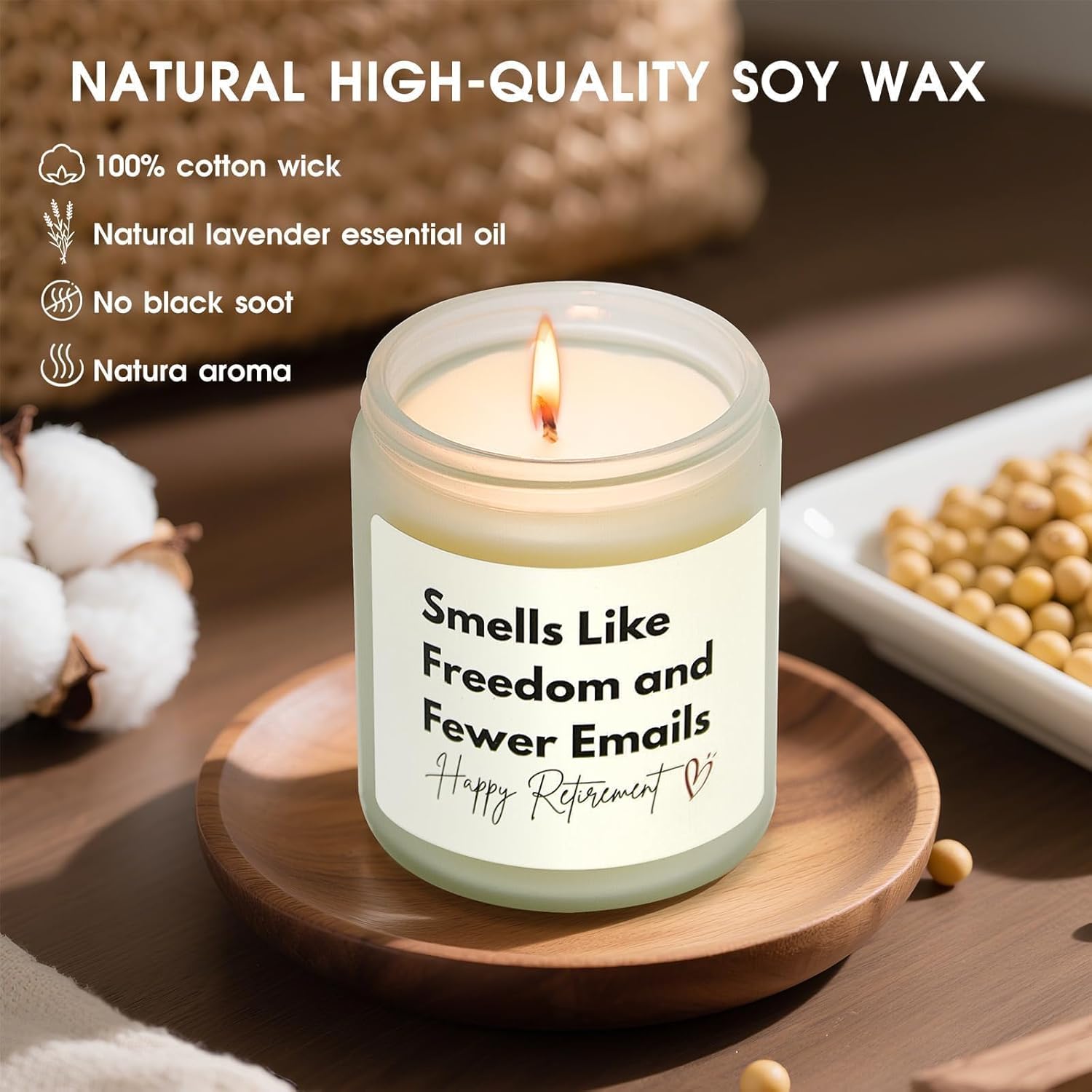 Retirement Gift For Woman Men, Happy Retirement Gifts For Women 2025, Handmade Lavender Scented Soy Wax Candle, Funny Retired Gifts For Coworkers, Nurses, Teachers, Friends