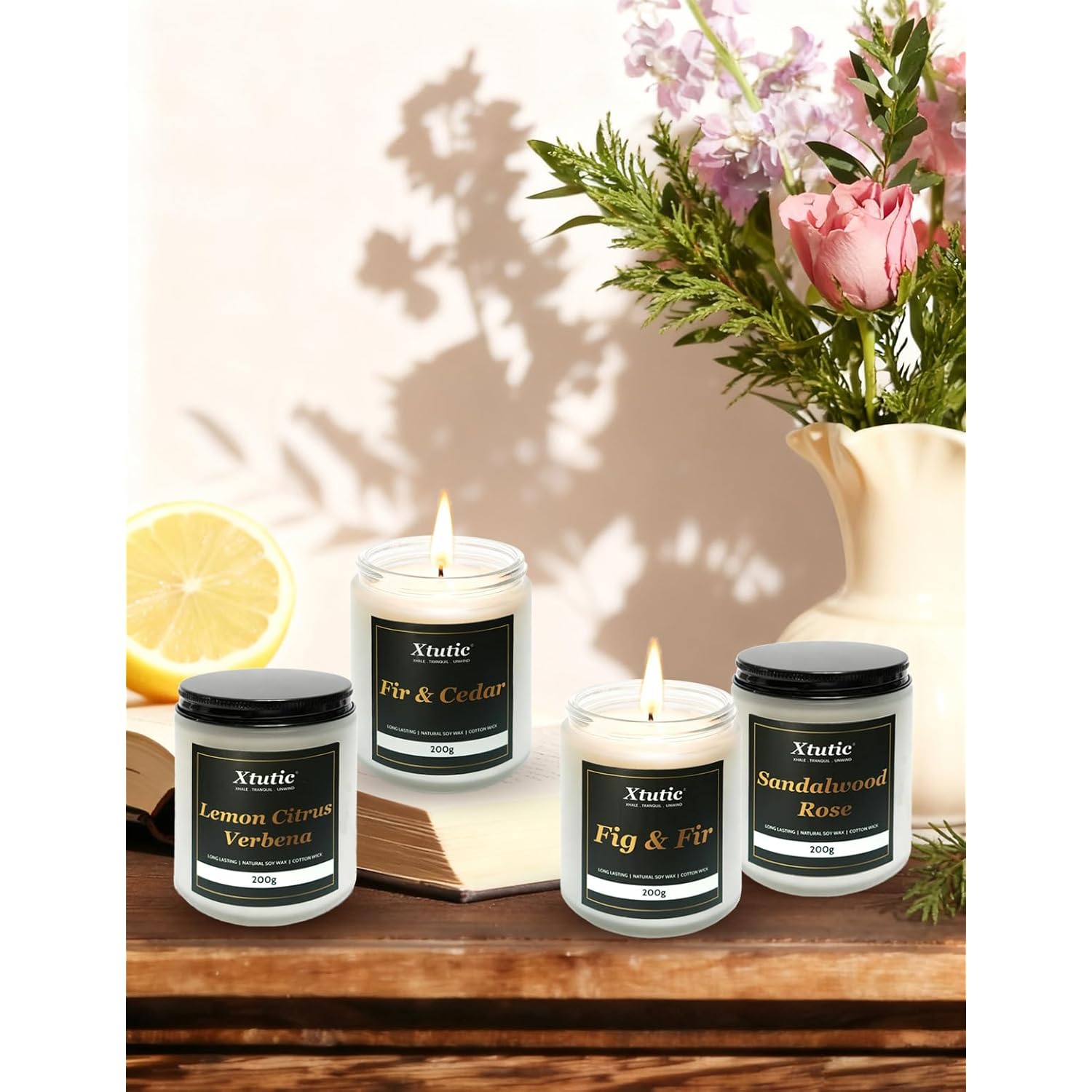 Scented Soy Candles Sets, 7Oz In White Frosted Jar - 200-Hour Burn Time, Aromatherapy Candle For Home Decor, Cozy Gifts For Any Occasion,Ideal Gifts For Women