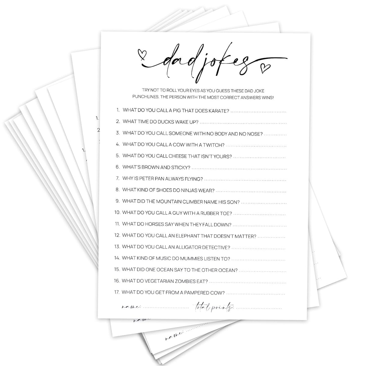 Baby Shower Games Dad Jokes For Boy Girl New Parent For 50 Guests Activities Gender Neutral
