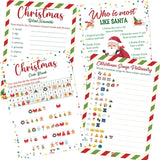 4 Christmas Party Games For Family Office? 25 Players Xmas Emoji Songs Pictionary & Word Scramble & Who Is Most Like Santa & Code Break Games With Answer Key For Large Groups Holiday Parties